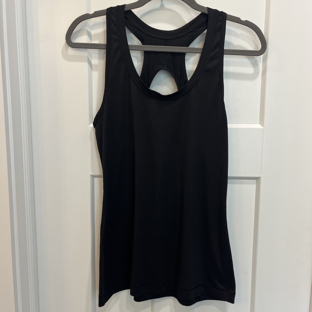 Athleta Women's Nitro Tank Top Sz M Keyhole Back Racerback Fitness Active Black